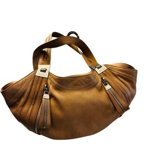 B. Makowsky Tan Luxury Leather Bag